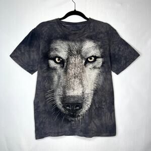 The Mountain Wolf Big Face Graphic Gray Tie Dye Size Small Shirt